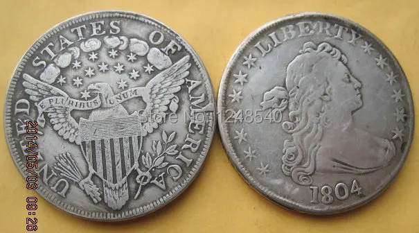 Very Good 1804 Draped Bust Silver Dollar Coin Perfect Coin 4 Box