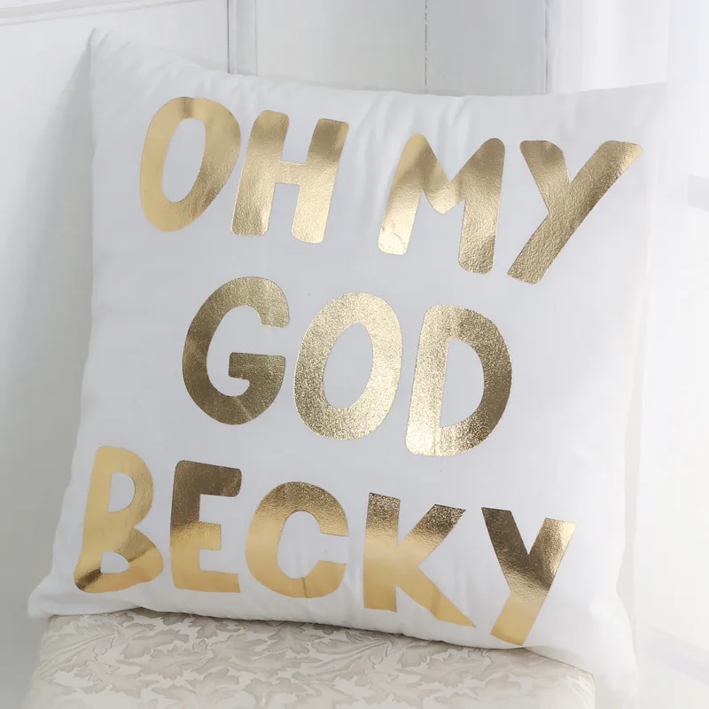 Bronzing Cushion Cover Gold Printed Throw Pillow Cover Decorative Pillow Case Sofa Seat Car Pillowcase Soft Cotton Linen