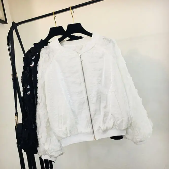 Autumn Jacket Women Fashion V Neck White Blazer Long