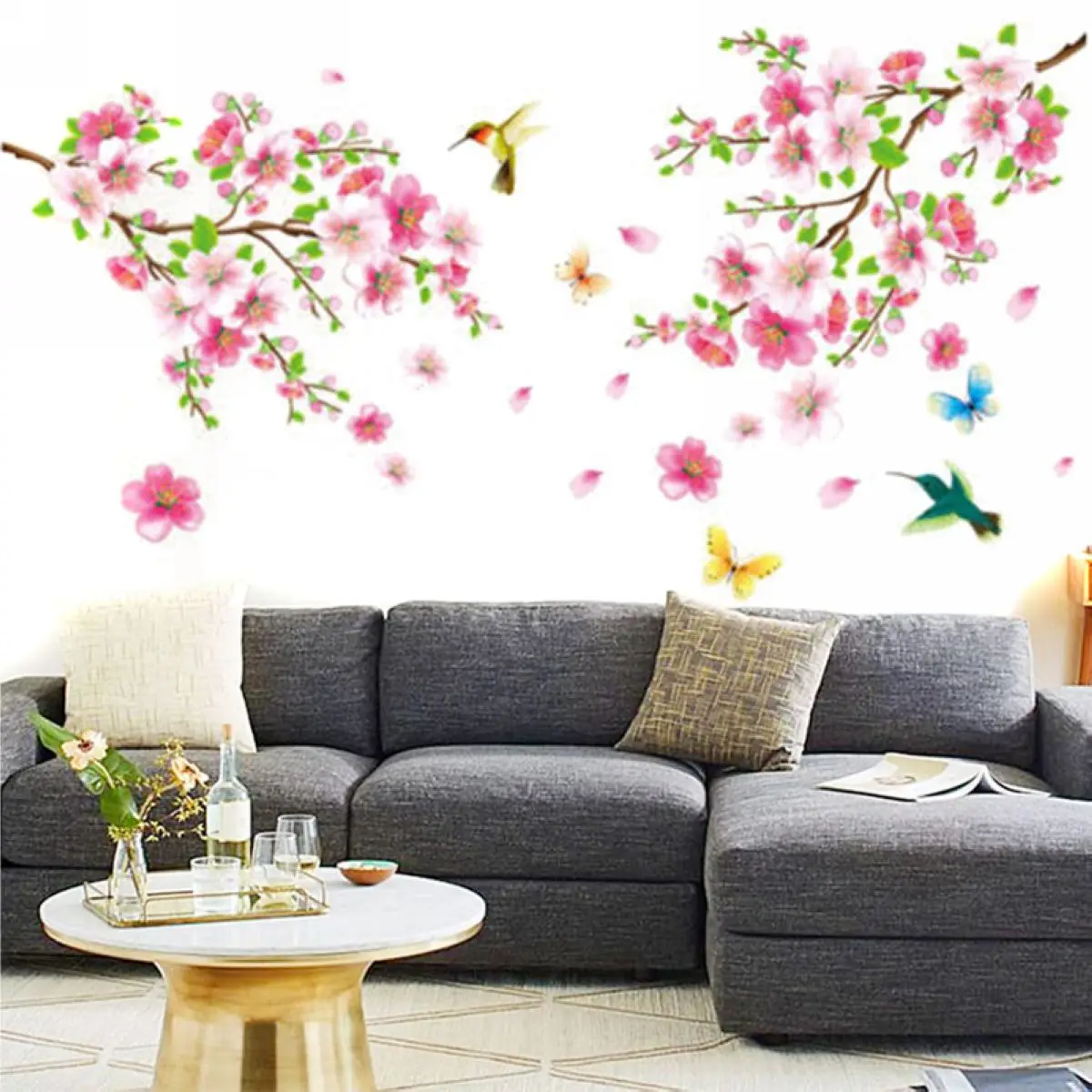 JX-LCLYL Removable Flowers Butterfly Wall Stickers Decal Art Vinyl Mural Room Decor DIY