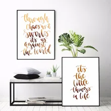 ФОТО Motivational Gold Letters Nordic Canvas Art Print Painting Poster Wall Pictures  Living Room Decor Home Decorative No Frame