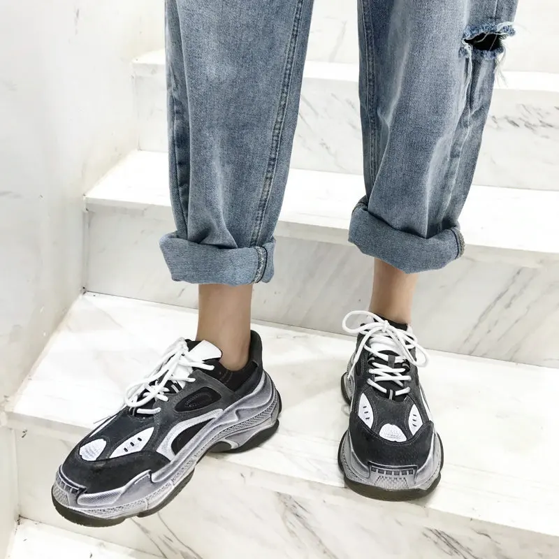 

Women Running Shoes Genuine Leather Outdoor jogging Sport Shoes For Women Dirty Walking Ladies Sneakers Shoes