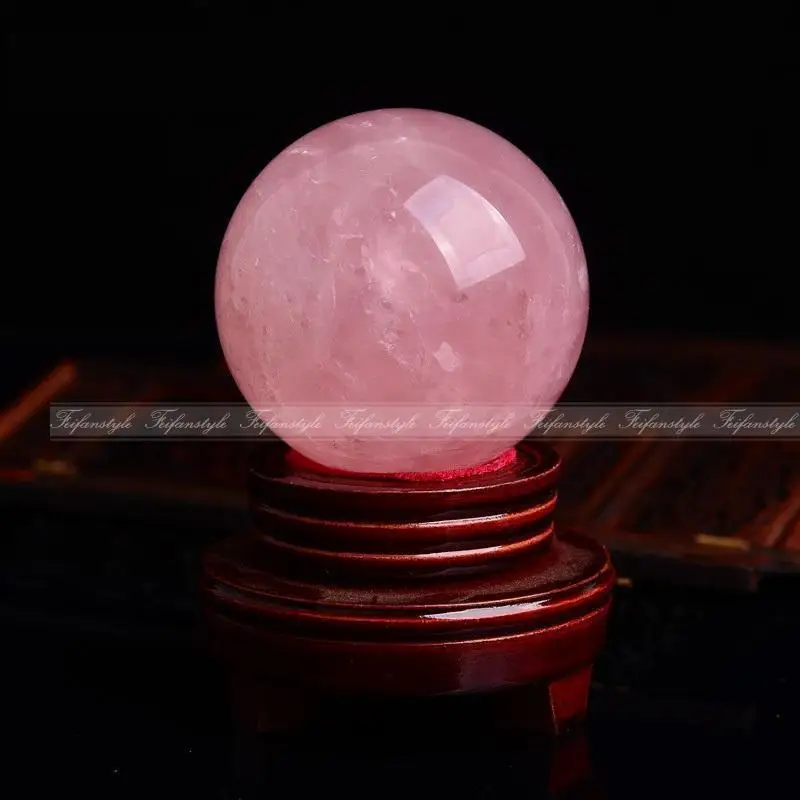 

1pc Natural Pink Rose Quartz Crystal Healing Ball Sphere 50-55MM + Stand natural stones and minerals