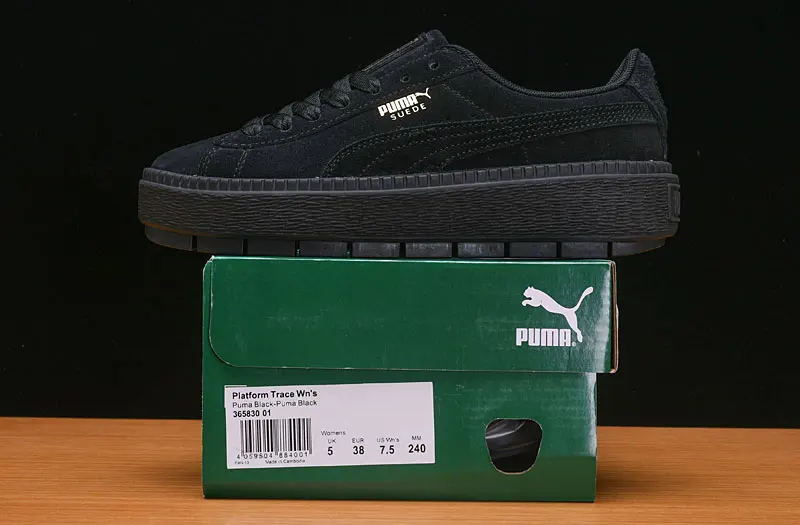 Free shipping PUMA FENTY Suede Cleated Creeper Women's First Generation Rihanna Classic Basket Suede Tone Simple Badminton Shoes