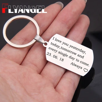 

Engraved Custom Special Date Keyring I Love You Yestarday Today Tomorrow Keychain Valentine Day Gift Keepsake