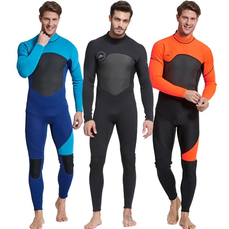 

Sbart Men 3MM One-Piece Neoprene Diving Suit Winter Long Sleeve men Wetsuit Prevent Jellyfish Snorkeling Suit Free Shipping