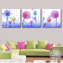 

No Frame 3pcs Art Pictures Colorful Dandelion Home Decoration Pictures On The Wall Printed Canvas Pictures Wall Paintings FY15