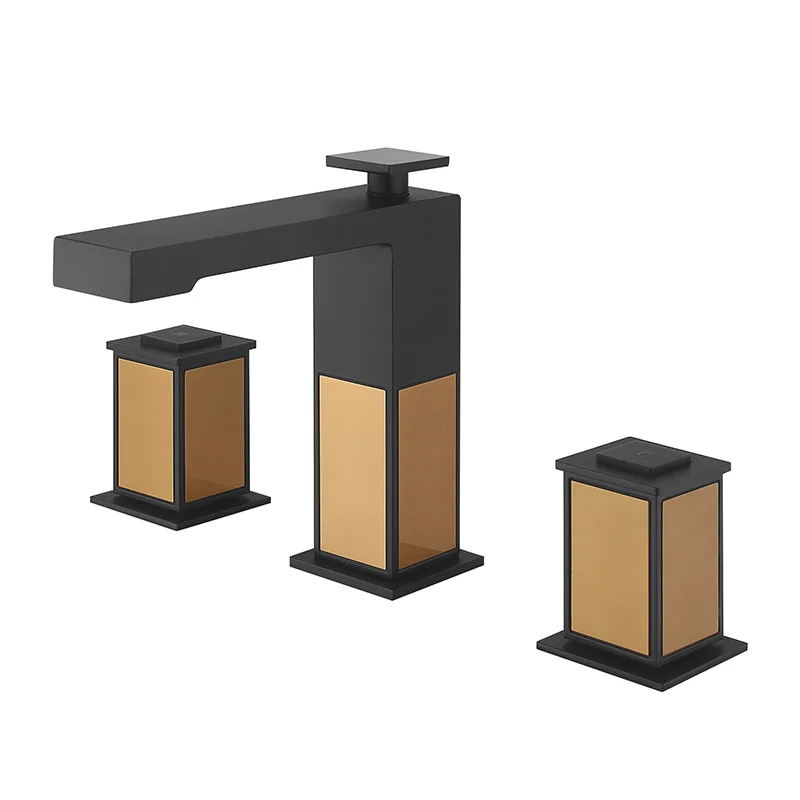 تصميم الفاخرة 3 قطع النحاس حوض الحمام الحنفية ثلاثة حفرة الغرور صنبور خلاط صنبور صنابير المياه الباردة الساخنة الصينية أسلوب