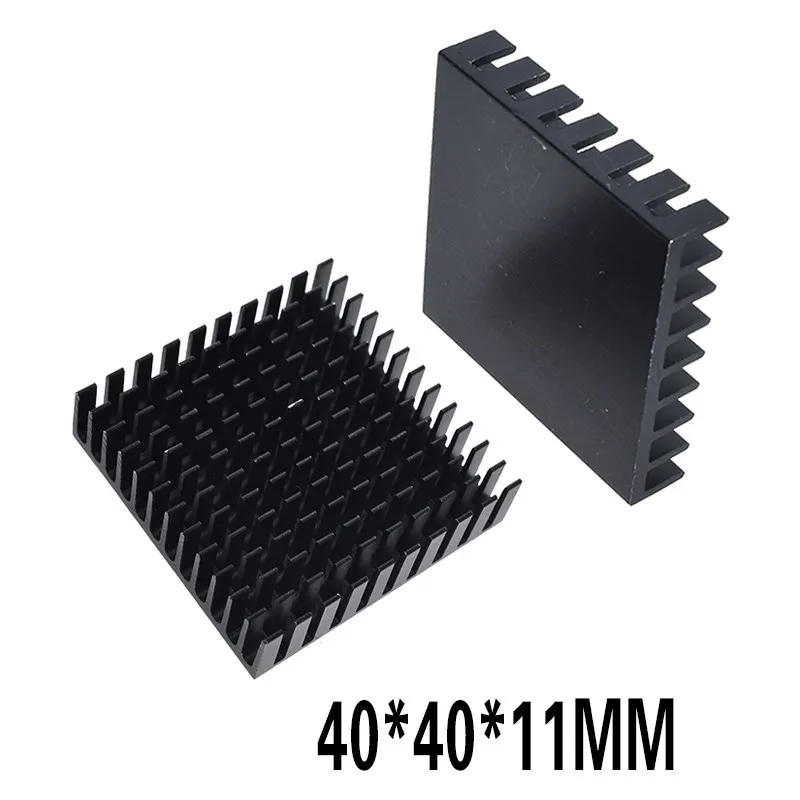 14*14*8mm Golden Black Aluminum Radiator IC Heat Sink Heat Sink 40 x 40 mm x 11 mm / 28 x 28 x 6 / 25 mm - Цвет: Black 40x40x11