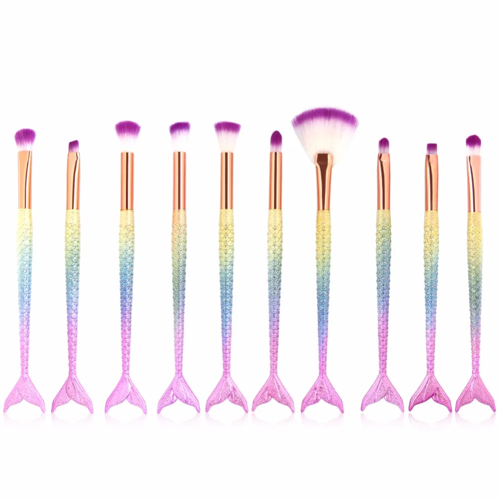 

Makeup Brush Set 10pcs Powder Foundation Eyeshadow Make Up Tools Cosmetics Soft Hair Makeup Tools