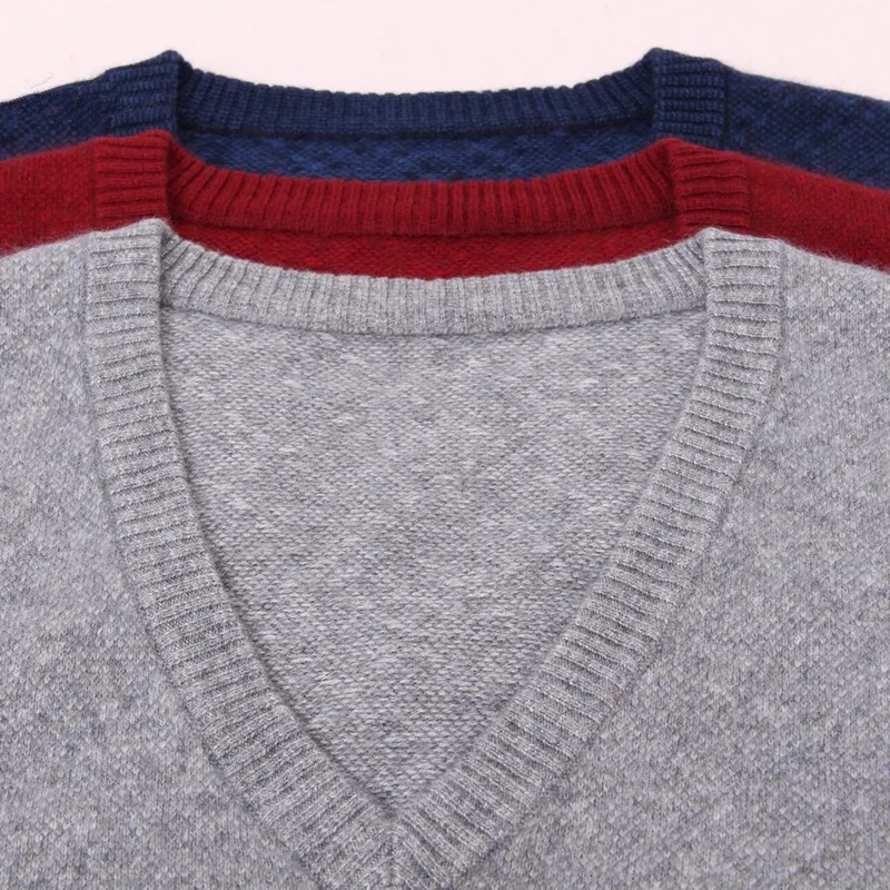 100% козья кашемир мужской жилет свитер Аргайл плед большие размеры папа одежда Красный Серый Синий S/105-3xl/130