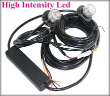 High intensity DC12V,12W Led car exteral warning lights,Hideaway lights, strobe emergency lights(1controller2heads) waterproof
