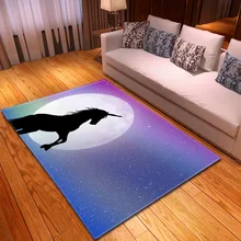 Детская комната ковер с рисунком Единорог животных 3D печатных детские коврики для гостиной спальни декоративные коврики детские игры ползать нескользящий мат