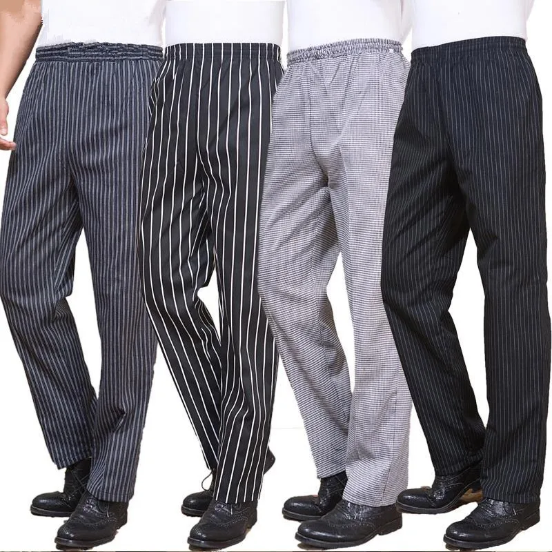 

Newest Restaurant Chef Uniform for Men Pants Kitchen Trouser Chef Uniforms for man Pants Elastic Waist Bottoms Working Clothes