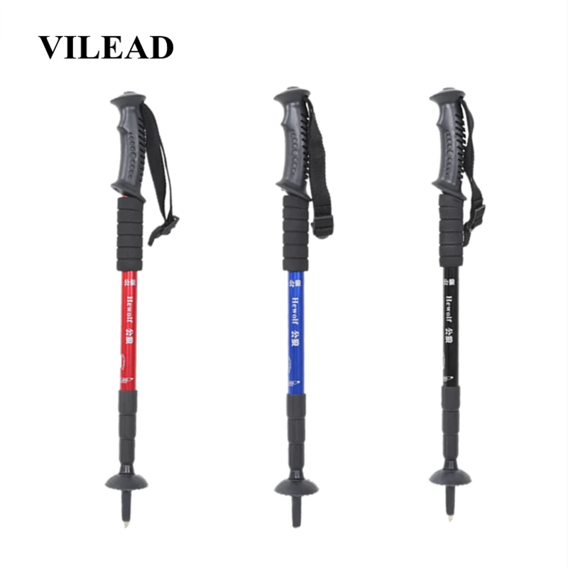 

VILEAD Stable 51-115 cm Walking Sticks 7075 Aluminum Outdoor Mountain Climbing Hiking Trekking Pole Nordic Portable Ultralight