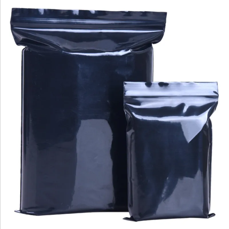 100pcs/lot Black Color Self Sealing Plastic Bags,ziplock poly bags zipper bags zip lock storage bags free shipping