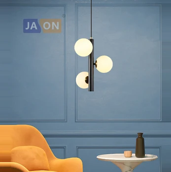 

g9 led Nordic Iron Glass Black White LED Lamp LED Light.Pendant Lights.Pendant Lamp.Pendant light For Foyer Dinning Room