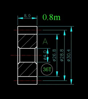 

0.8m 36T/Hole 4mm 5mm 6mm 8mm/width 8mm/For Meat Grinder Parts etc.