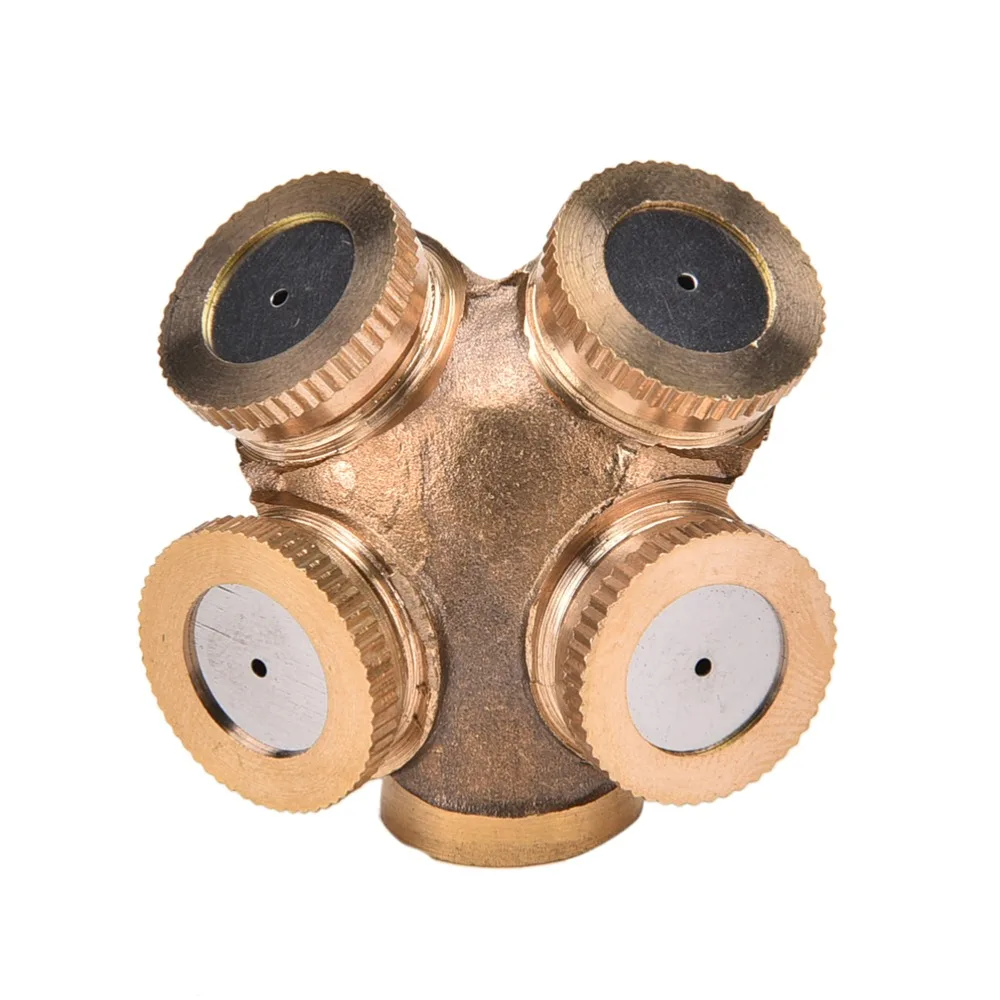 

New 1pc Brass Agricultural Misting Spray Nozzle Garden Sprinkler Irrigation System 1/2/3/4 Nozzles