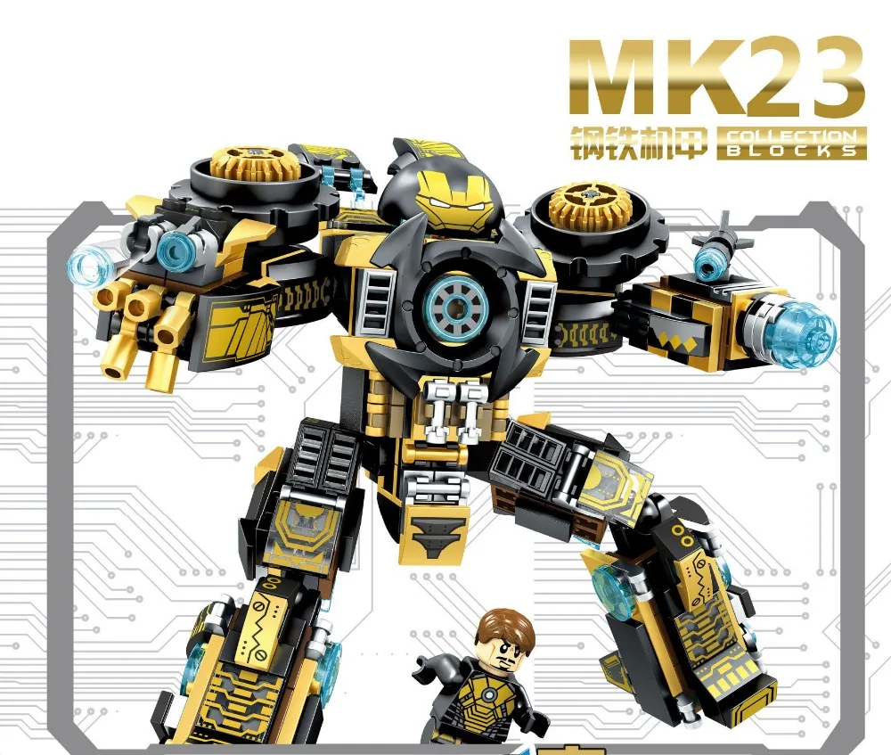 Marvel, супергерои, Железный человек, броня, строительный блок MK17 MK42 MK46 MK36 MK38, халкбастер, патриот, Тони Старк, фигурки дракона, игрушки