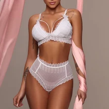 Sexy White Hollow Exotic Women\'s Sets Lace Push Up Vest Top Bra + High Waist Lace Briefs Sexy Lingerie Ladies Underwear Suits Sexy White Hollow Exotic Women\'s Sets Lace Push Up Vest Top Bra + High Waist Lace Briefs Sexy Lingerie Ladies Underwear Suits