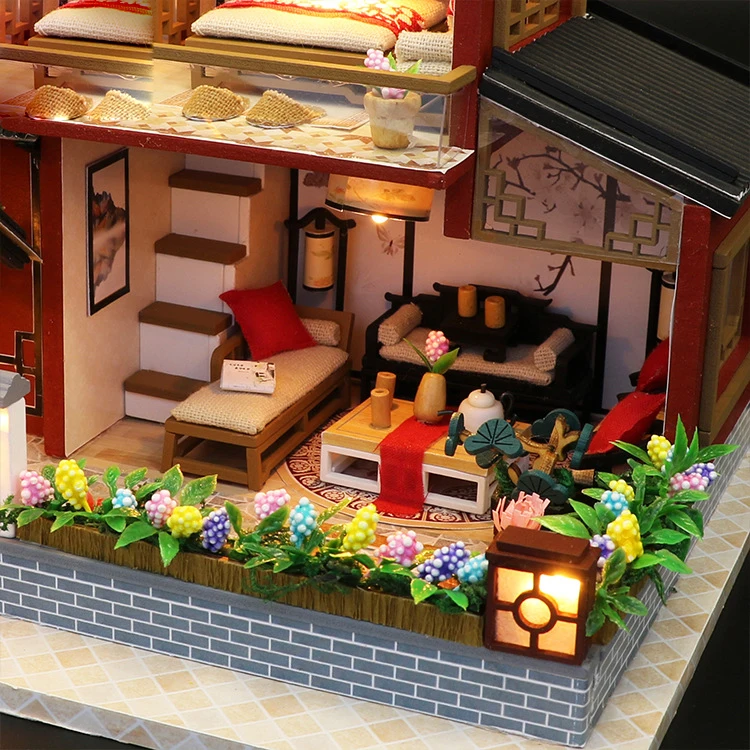 Wooden DIY Doll House Miniature Puzzle Assemble 3d Miniaturas Dollhouse Kits Toys For Children Gift Auspicious Sign Loft Wooden DIY Doll House Miniature Puzzle Assemble 3d Miniaturas Dollhouse Kits Toys For Children Gift Auspicious Sign Loft