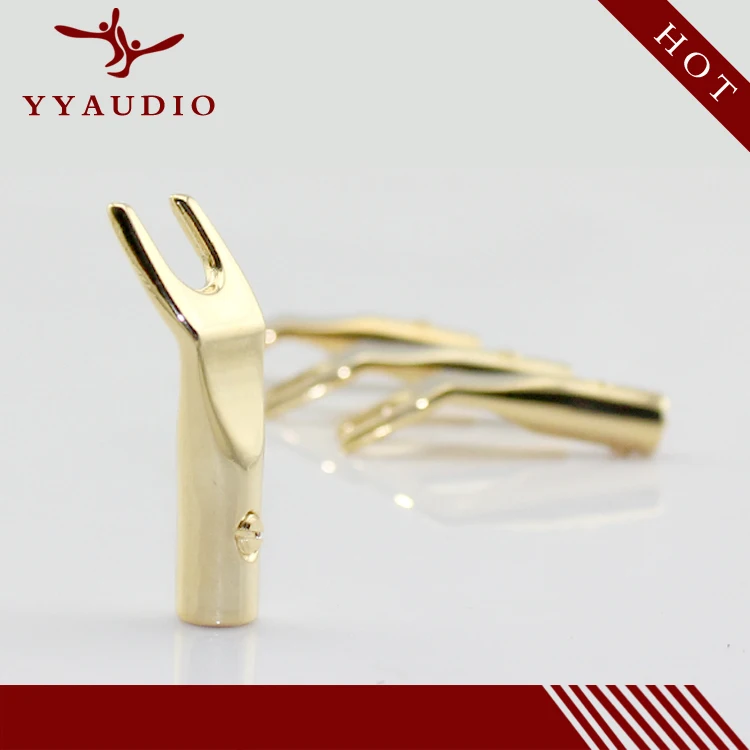 YYAUDIO 50 шт./лот латунный цинковый сплав и позолоченные Y образные вилки для