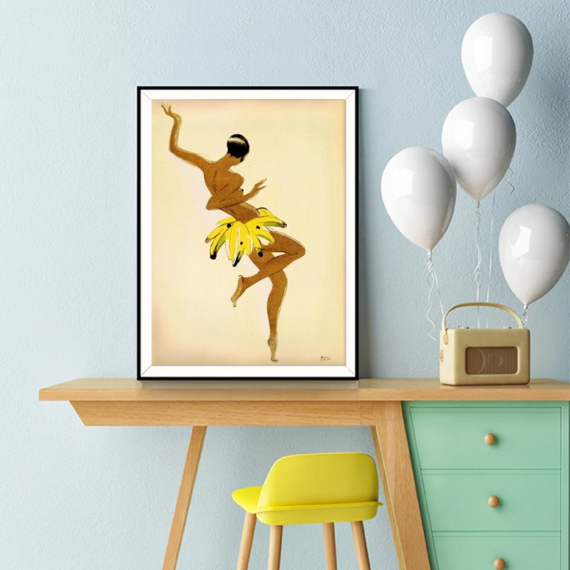 1927 Josephine Baker Banana Skirt Print Paul Colin Art Decor Jazz