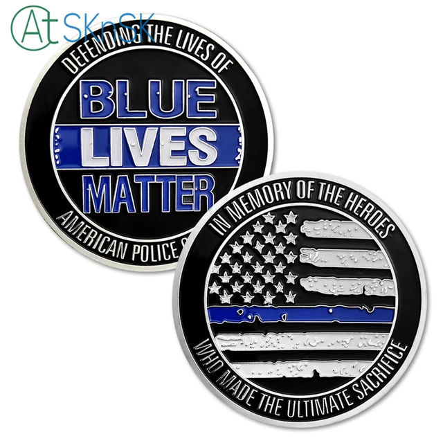 1pcs lot american blue lives matter challenge coin in memory of the