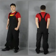 Новинка года мужская одежда хлопок черный комбинезон износостойких холст Штаны мужской работы Штаны комбинезон костюмы