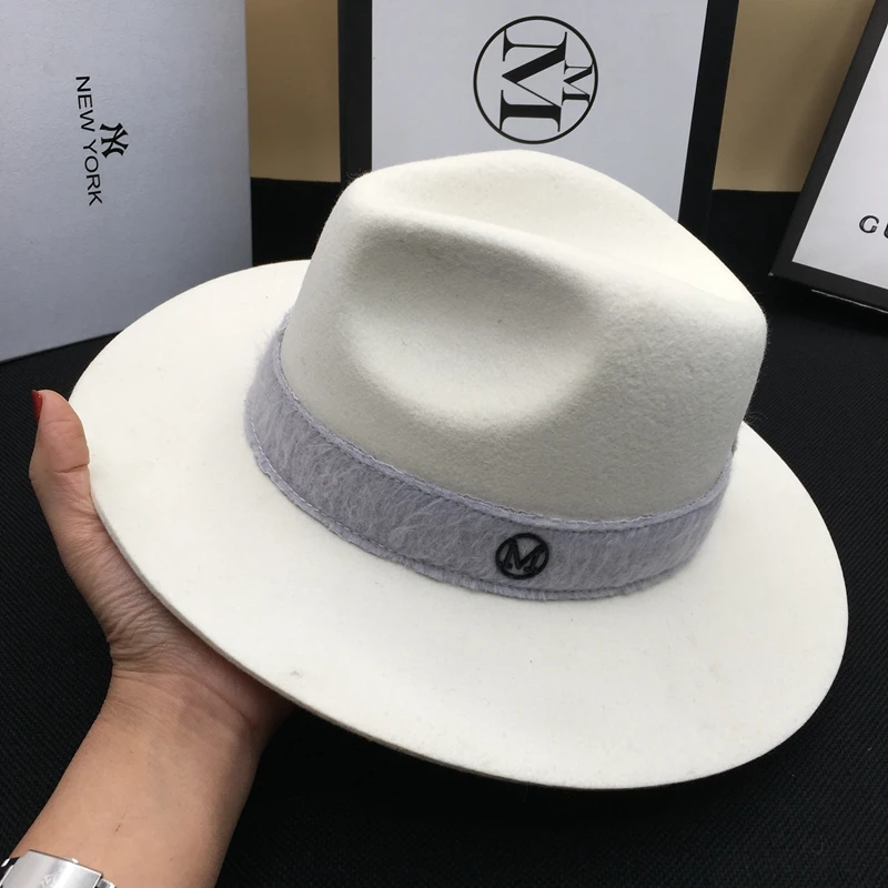 Sombrero de lana señor tapa caballero blanco sombrero de moda debajo sombreros - 6