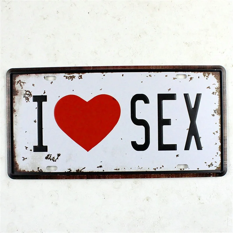 Retro License Platei Love Sexiron Plaque Barcafeclubgallery Wall