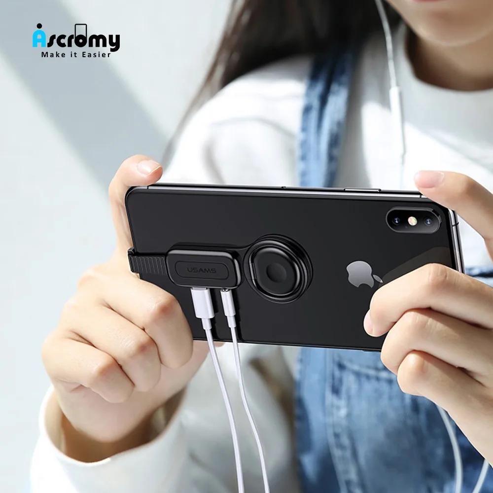 

3 in 1 3.5mm Aux Headphone Jack Charging Converter For iPhone5 6 7 8 Plus X XR XS MAX Ring Holder Magnetic Car Stand Accessories