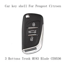 3 кнопки HU83 лезвие модифицированный Флип Ключа автомобиля корпус ключа для Peugeot 207 308 307cc Fob чехол CE0536