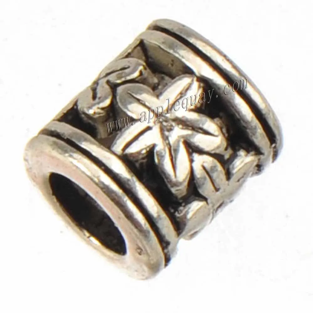 metal beads spacers diy bracelets necklaces leaf tube retro silver big