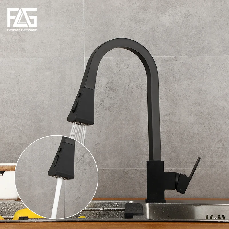

FLG Kitchen Faucets Silver Single Handle Pull Out Kitchen Tap Single Hole Handle Swivel 360 Degree Water Mixer Tap Mixer Tap