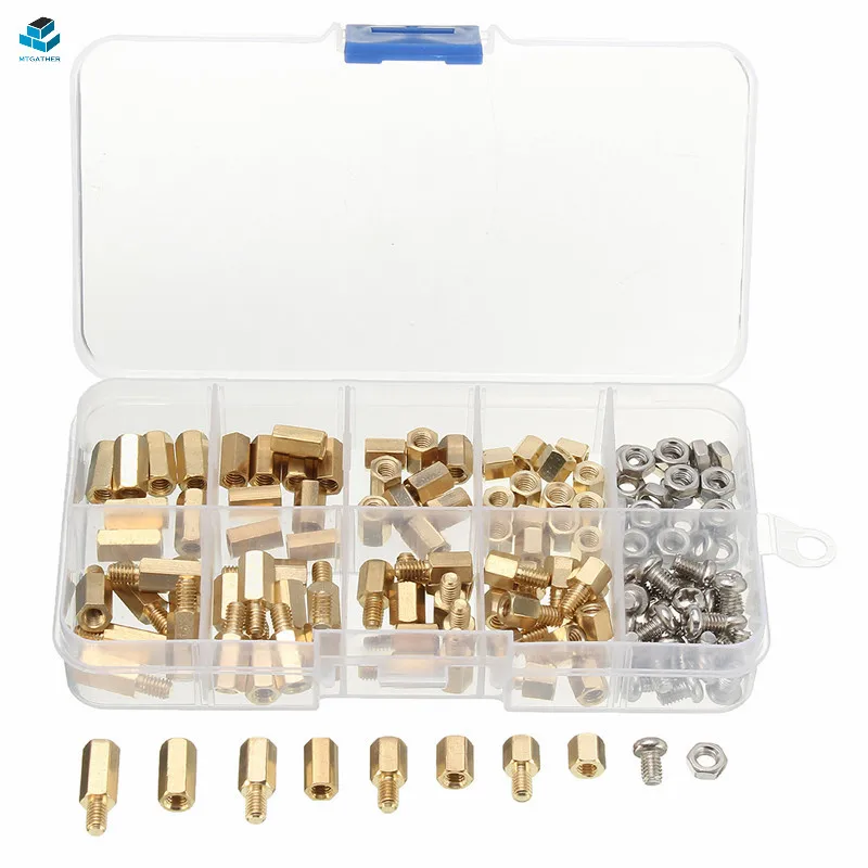 

MTGATHER 136 Sets Of M4 Cylinder Combination Female To Female Male To Female PCB Standoff Screws Spacer