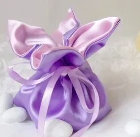 

Free shipping flower shape silk fabric wedding sweet gift bags , 150pcs/lot , L01