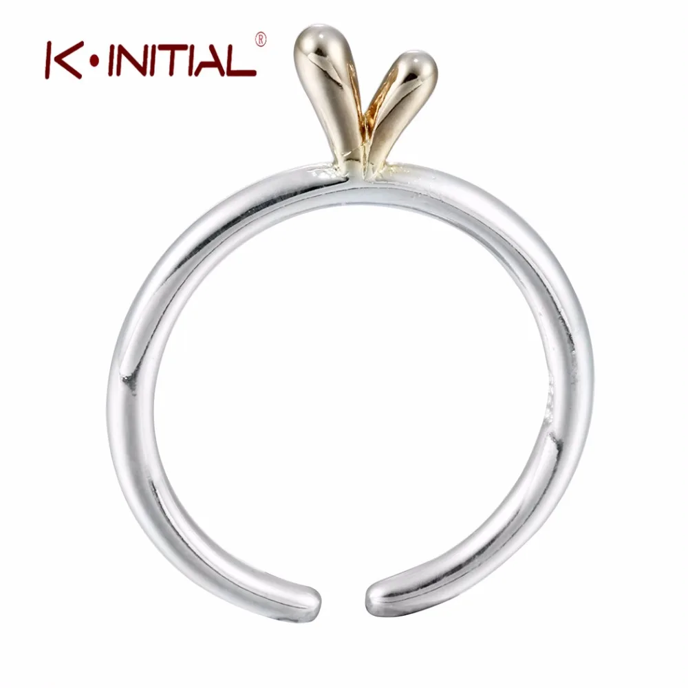 Kinitial 925 Серебряный Простой Кольца открыть животных кольца кольцо способа Для