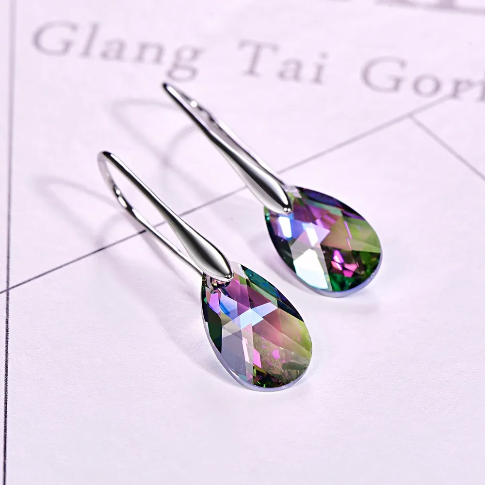 MALANDA Water Drop Earrings For Women New Fashion Crystal From SWAROVSKI Silver Color Pendant Dangle Earrings Jewelry Girls Gift