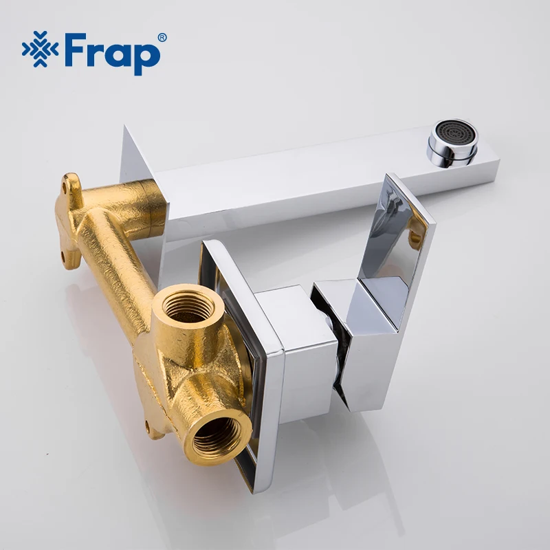 Смесители для раковины FRAP с одной ручкой настенный кран Водопад Хромированная