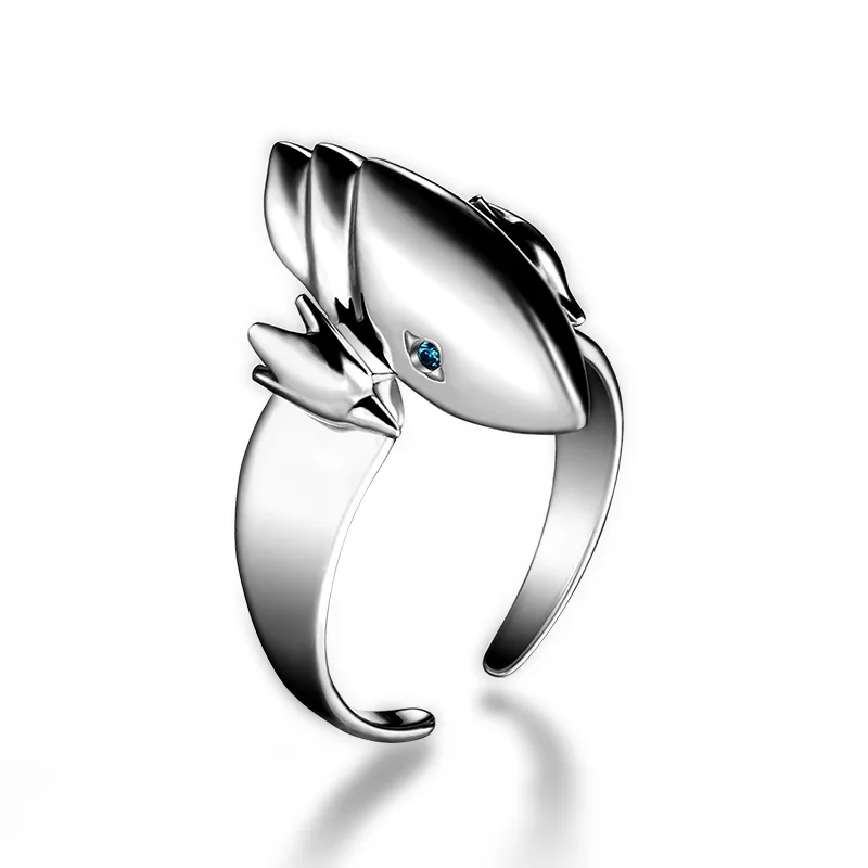 

Anime Yu-Gi-Oh! Duel Monsters Blue-Eyes White Dragon Ring S925 Sterling Silver Ring Jewelry Kaiba Seto Costume Daily Props Gift