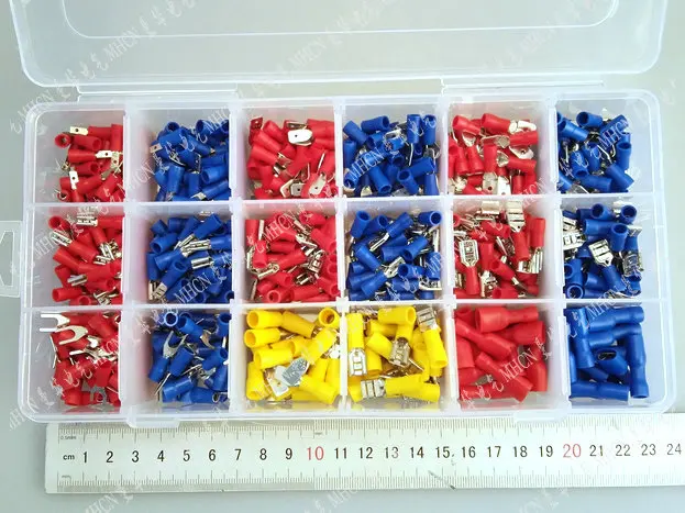 Najtaniej Darmowa wysyłka 600 sztuk partia różne kobieta mężczyzna pełne izolowane terminale złącza zestaw asortymentowy pierścień zaciskany elektrycznie pik