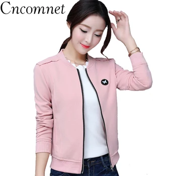 

Women Coat Korean Pilot Baseball Uniform Zipper Cardigan Tops 2018 New Fashion Autumn Winter Fashion Female Short Jacket