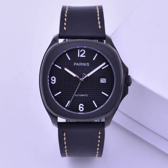 40mm parnis watch black PVD case black dial automatic mechanical mens watch miyoa 821A 