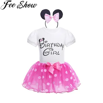 

New Baby Girl Clothing Summer Tutu Newborn Dress Romper+Headband+Dress 3pcs Clothes My First Birthday Christmas Costumes Outfit