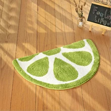 Простые коврики из полиэстера с фруктовым принтом полукруглые моющиеся и противоскользящие ковры для кухни/спальни/гостиной для повседневного использования