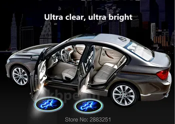 

2PCS LED Car Door Welcome Light Logo Batman Car-styling for saab key 9-3 9-5 emblem 93 evening dress 95 900 9000 Accessories