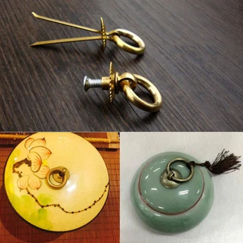 3 Sets U Pins Style Kitchen Replacement Antique Brass Cabinet Cupboard Ring Pulls Jewelry Box Drawer Dresser Ring Handle Knob