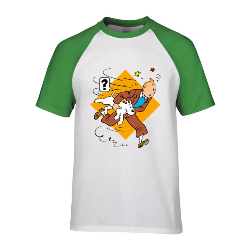 Мужская футболка с коротким рукавом Go Tintin Adventure изображением снежной собаки